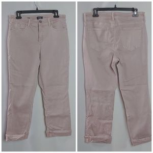 NYDJ Dusty Pink Marilyn Straight Crop Cuff Sz 12